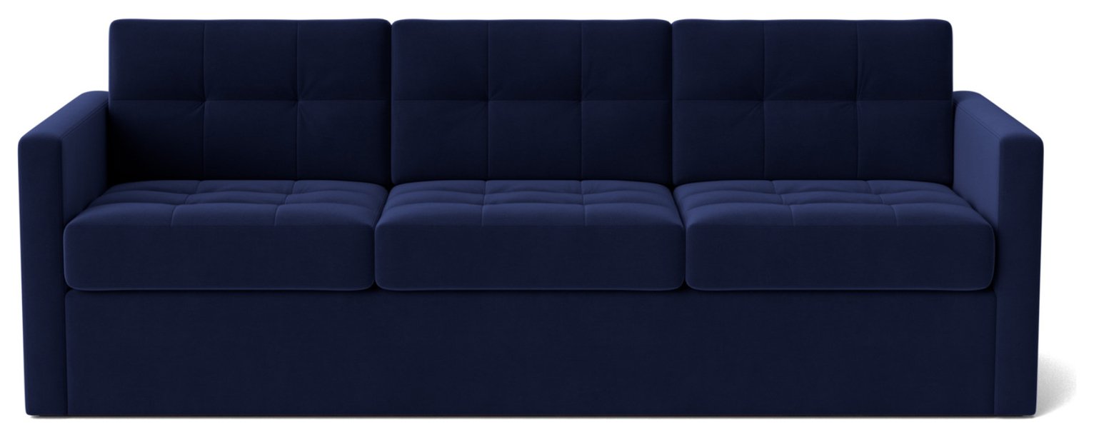 Swoon Berlin Velvet 3 Seater Sofa Bed - Ink Blue