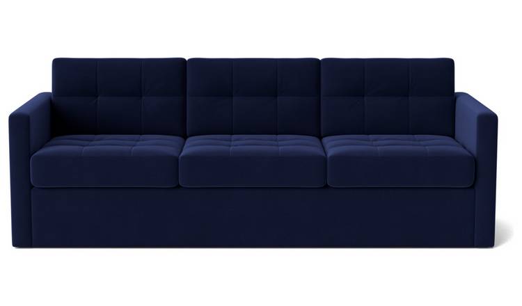 Swoon Berlin Velvet 3 Seater Sofa Bed - Ink Blue