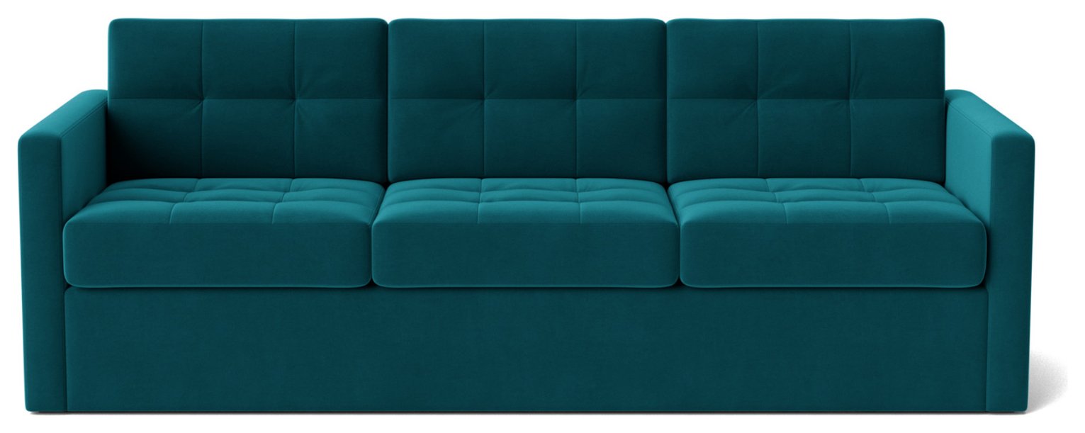 Swoon Berlin Velvet 3 Seater Sofa Bed - Kingfisher Blue