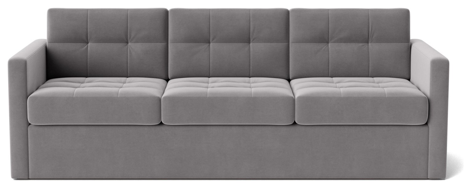 Swoon Berlin Velvet 3 Seater Sofa Bed - Silver Grey