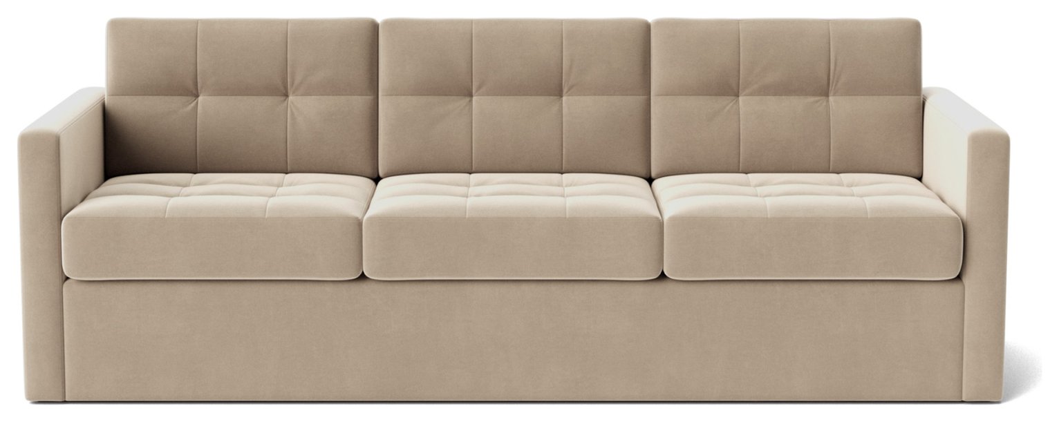 Swoon Berlin Velvet 3 Seater Sofa Bed - Taupe
