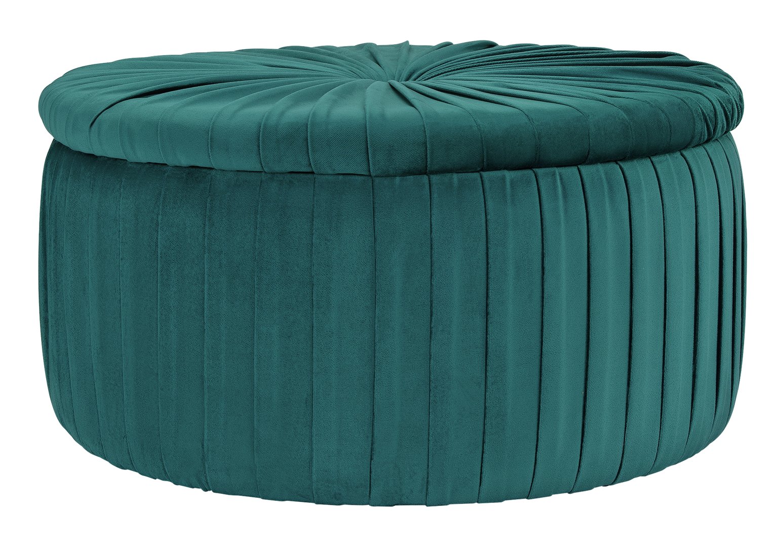 Argos Home Leckie Velvet Storage Footstool - Teal