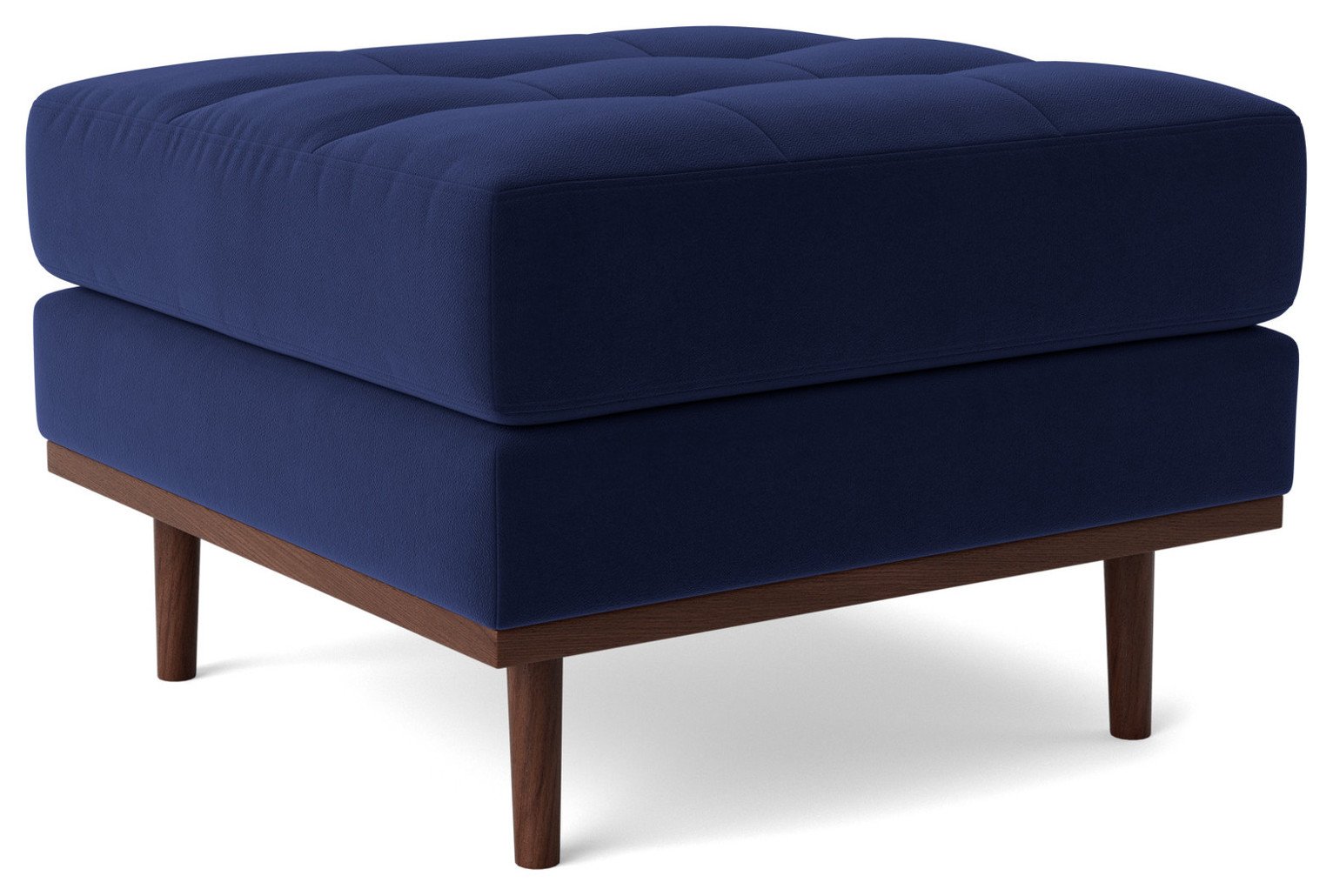 Swoon Berlin Velvet Ottoman Footstool - Ink Blue