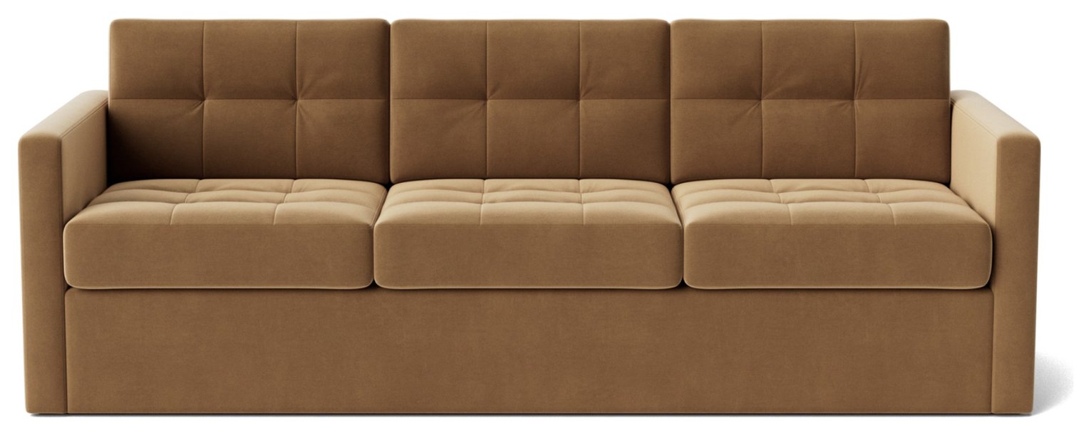 Swoon Berlin Velvet 3 Seater Sofa Bed - Biscuit