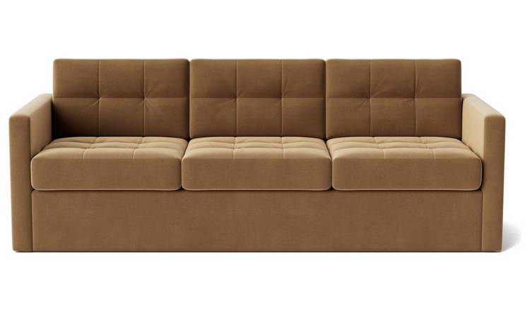 Swoon Berlin Velvet 3 Seater Sofa Bed - Biscuit
