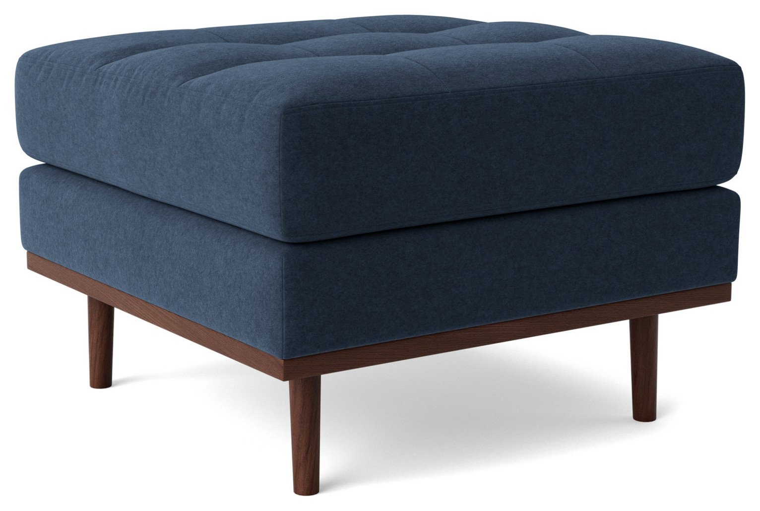 Swoon Berlin Fabric Ottoman Footstool - Indigo Blue
