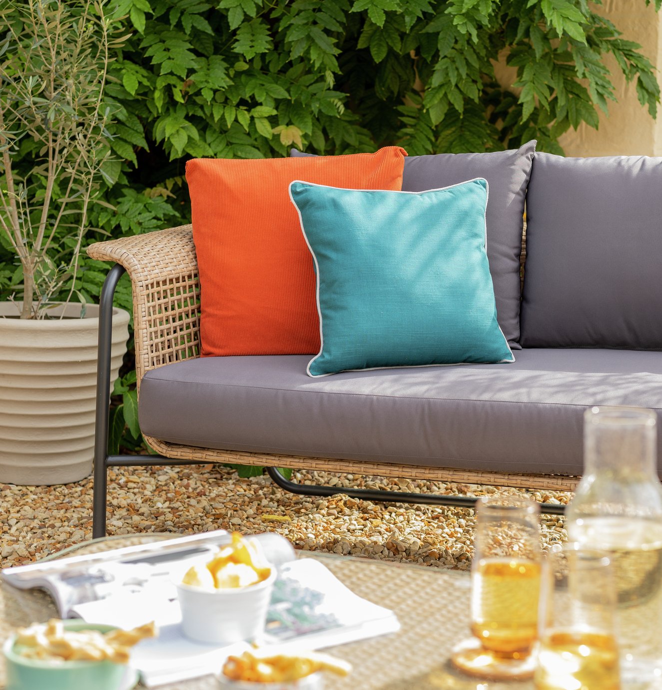 Garden by Sainsbury's Blue Scatter Cushion - Pack of 2 