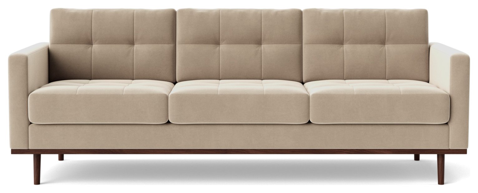 Swoon Berlin Velvet 3 Seater Sofa - Taupe