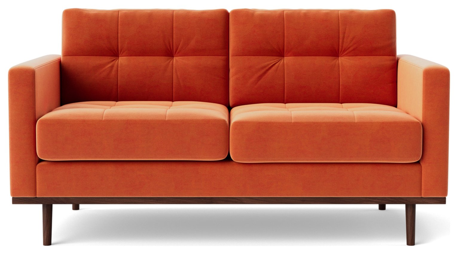 Swoon Berlin Velvet 2 Seater Sofa - Burnt Orange