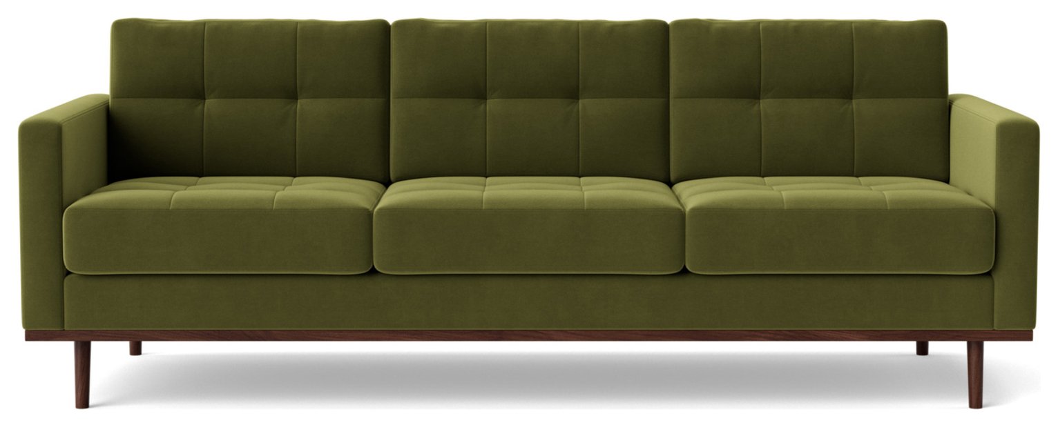 Swoon Berlin Velvet 3 Seater Sofa - Fern Green