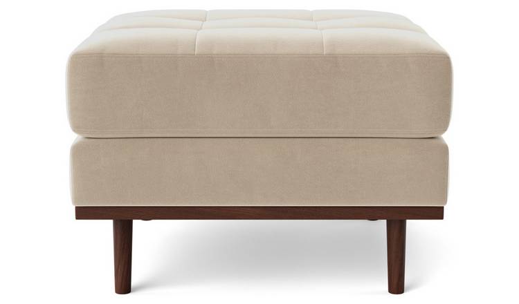 Taupe velvet outlet ottoman