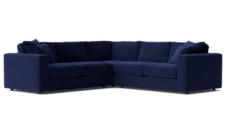 Swoon Althaea Velvet 5 Seater Corner Sofa - Ink Blue