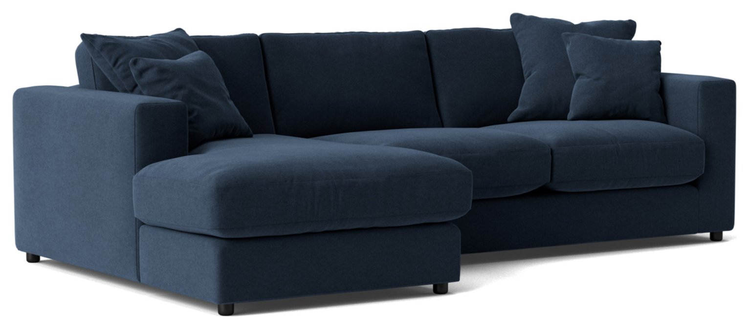 Swoon Althaea Fabric Left Hand Corner Sofa - Indigo Blue