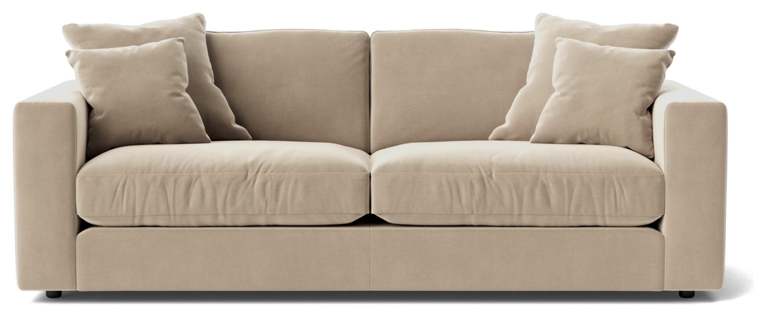Swoon Althaea Velvet 3 Seater Sofa - Taupe