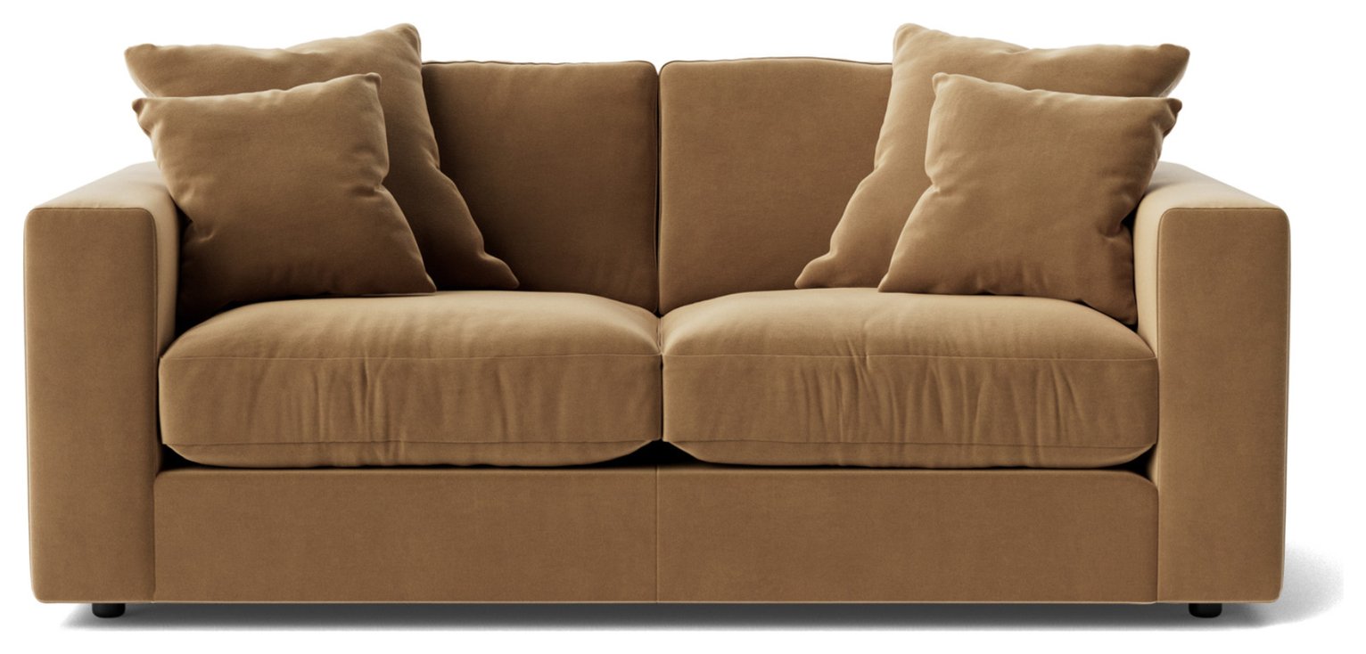 Swoon Althaea Velvet 2 Seater Sofa - Biscuit