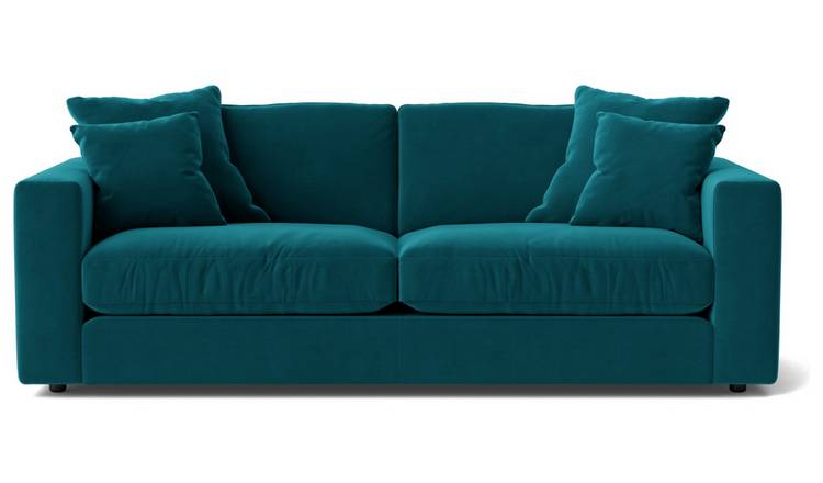Swoon Althaea Velvet 3 Seater Sofa - Kingfisher Blue