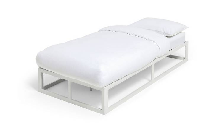 Habitat Platform Single Metal Bed Frame - White