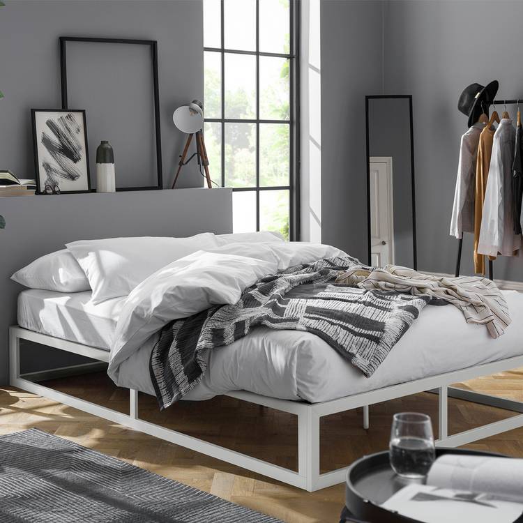 Argos Home Platform Single Metal Bed Frame - White 0