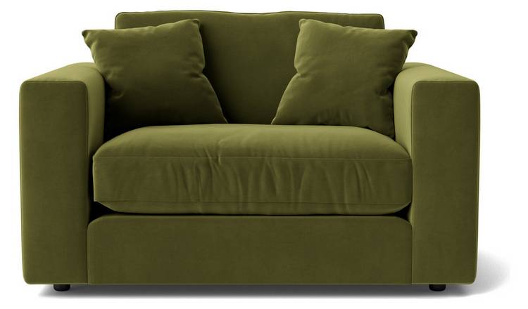 Swoon Althaea Velvet Cuddle Chair - Fern Green