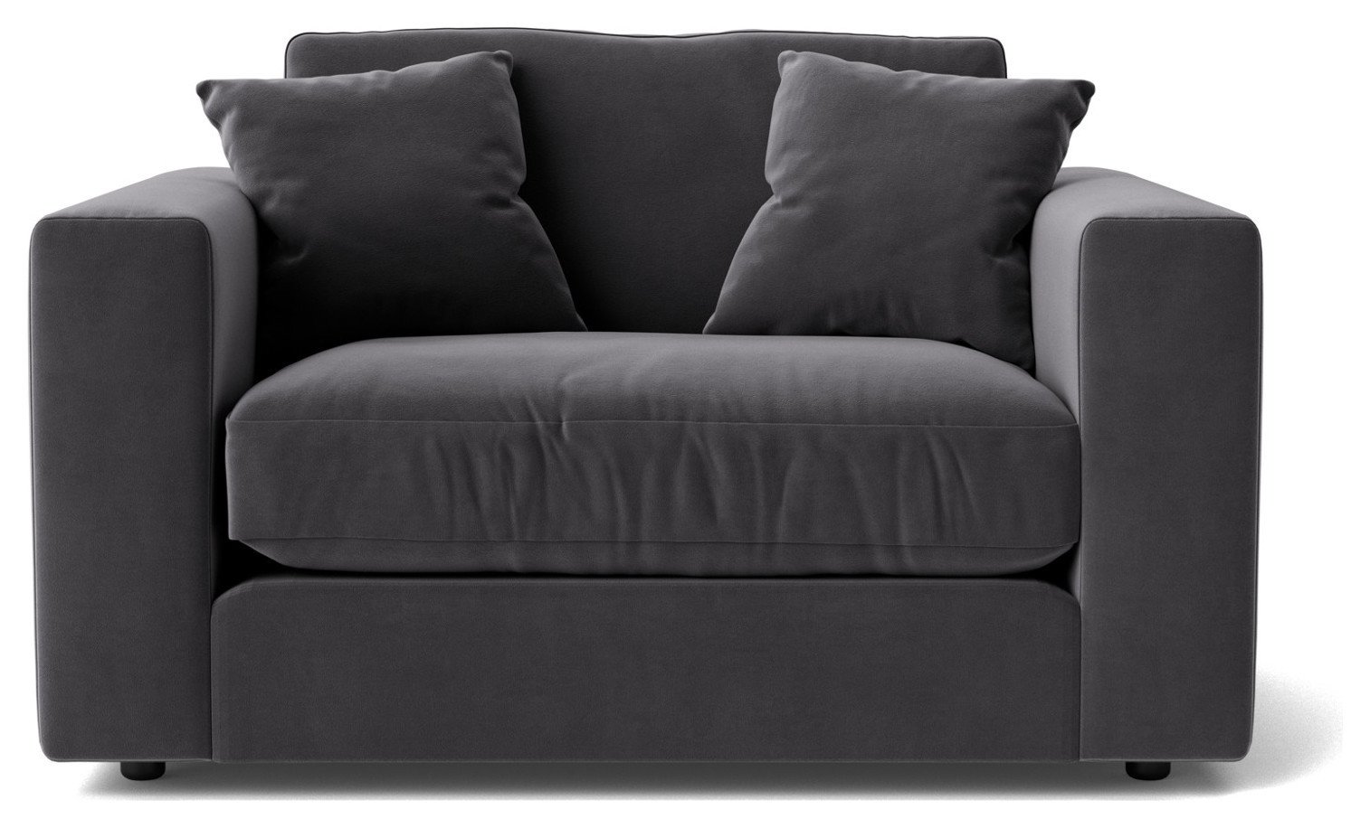 Swoon Althaea Velvet Cuddle Chair - Granite Grey