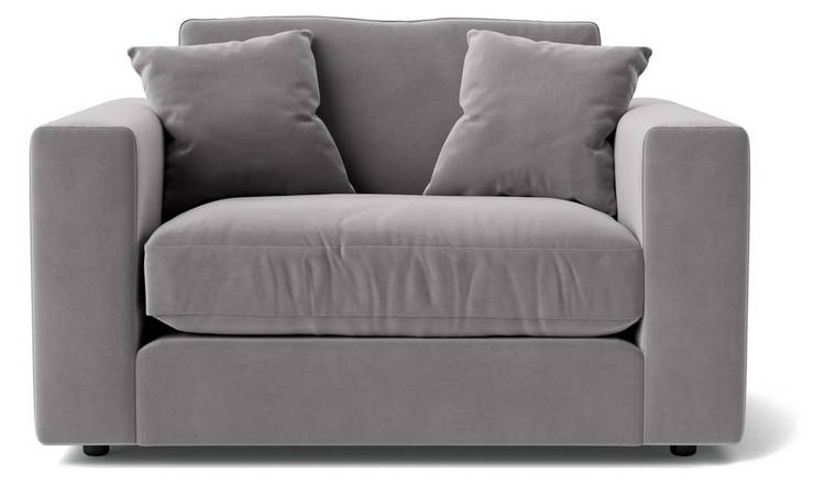 Swoon Althaea Velvet Cuddle Chair - Silver Grey