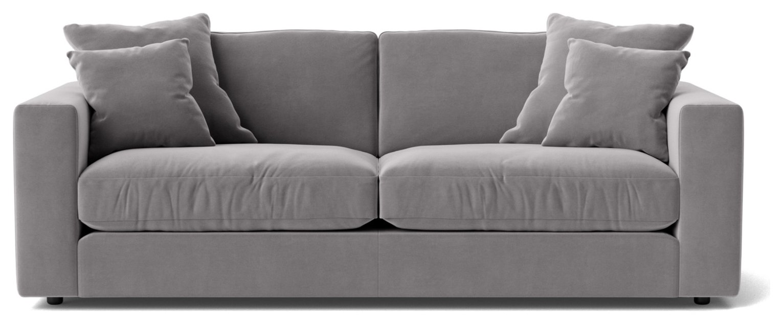 Swoon Althaea Velvet 3 Seater Sofa - Silver Grey