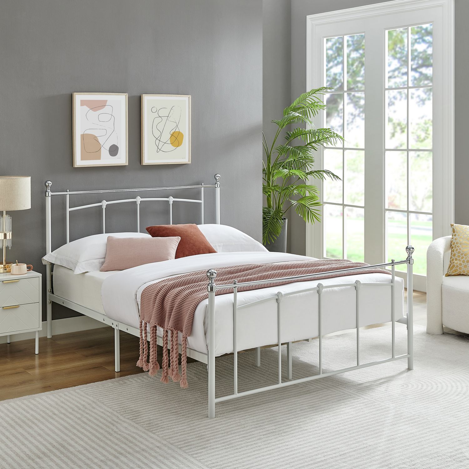 Argos Home Yani Double Metal Bed Frame White