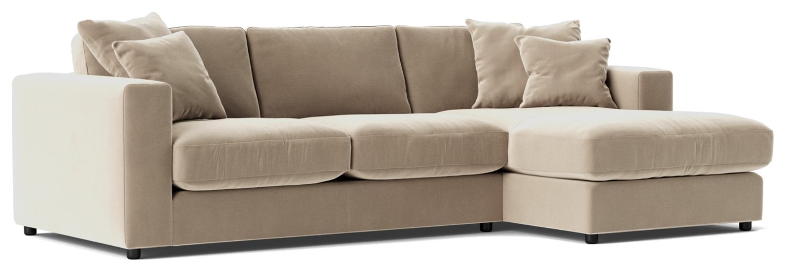 Swoon Althaea Velvet Right Hand Corner Sofa - Taupe