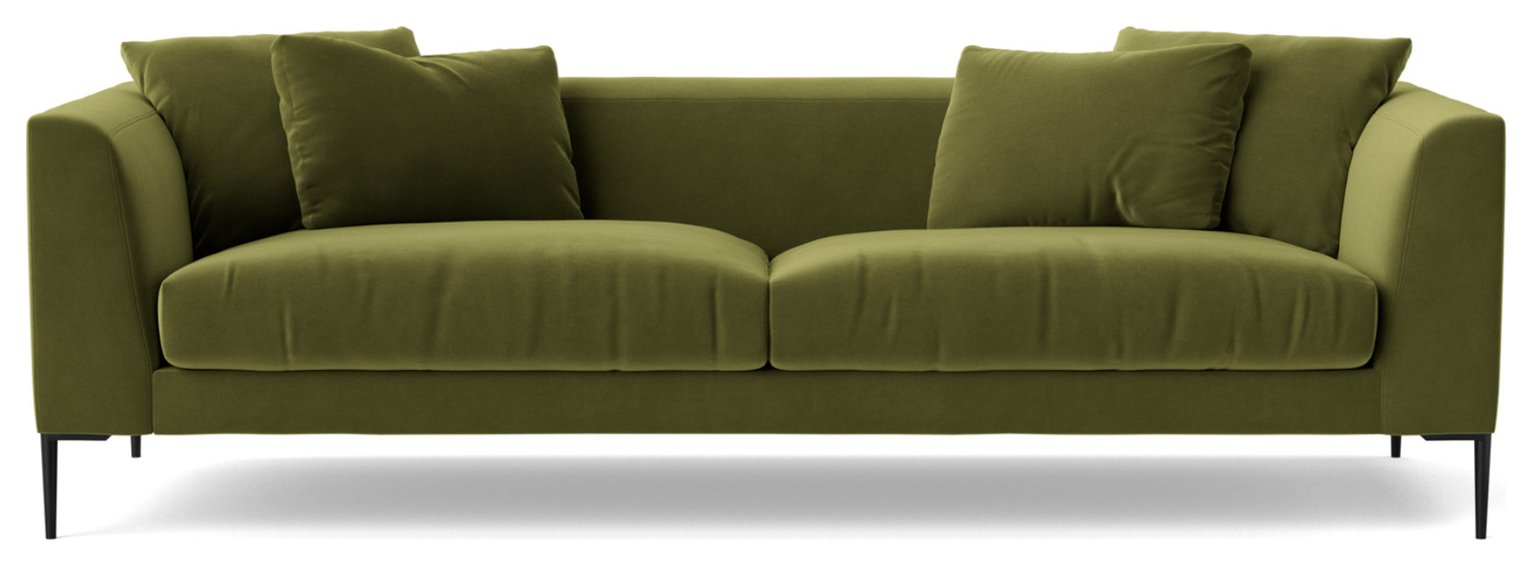 Swoon Alena Velvet 3 Seater Sofa - Fern Green