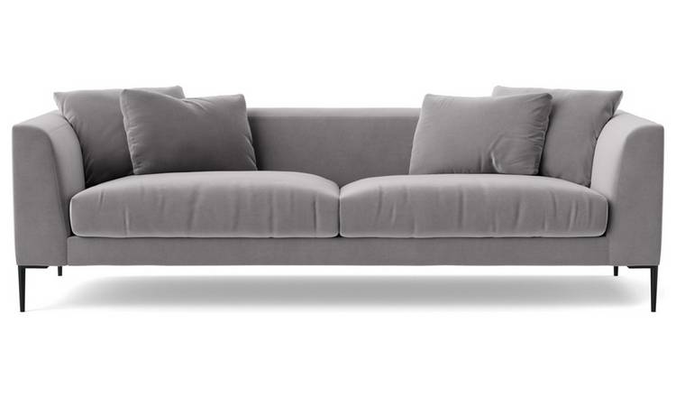 Buy Swoon Alena Velvet 3 Seater Sofa - Silver Grey | Sofas | Argos