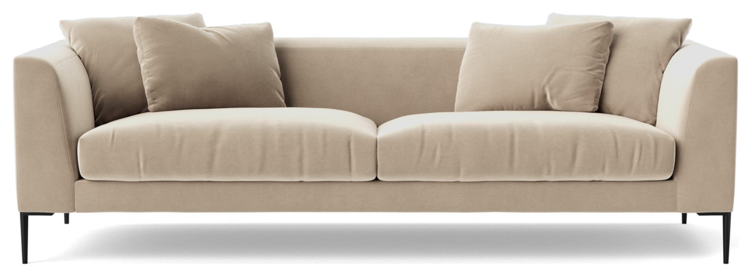 Swoon Alena Velvet 3 Seater Sofa - Taupe