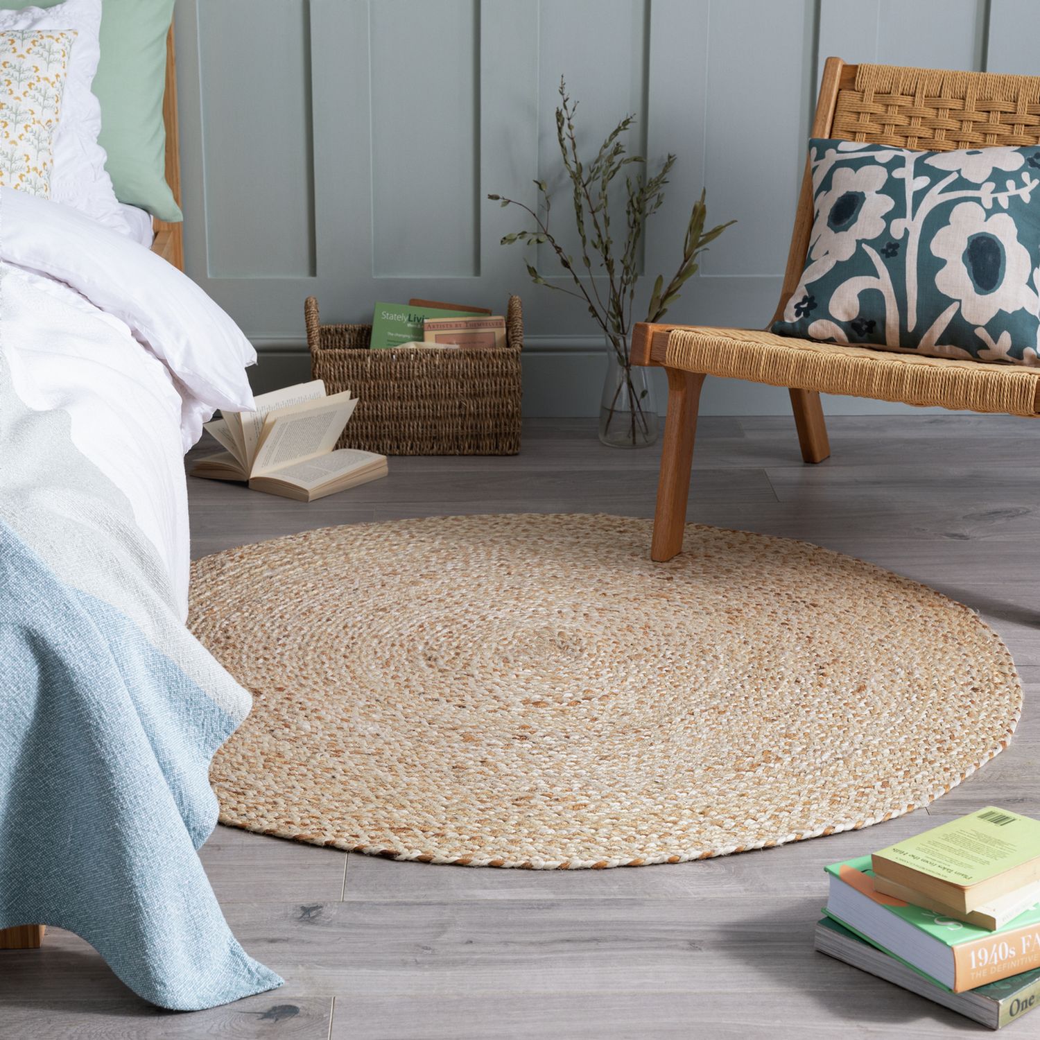 Habitat Braided Round Natural Jute Flatweave Rug 100cm