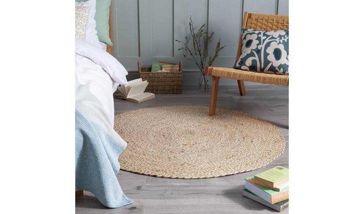 Natural Jute Plain Braided Round Rugs