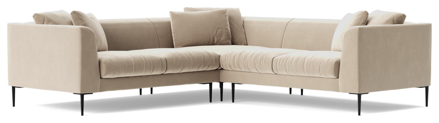 Swoon Alena Velvet 5 Seater Corner Sofa - Taupe