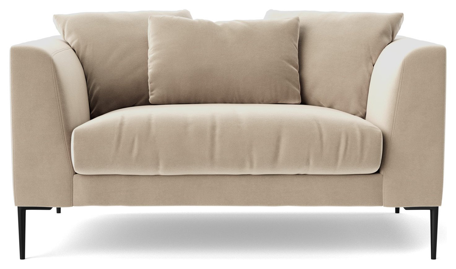 Swoon Alena Velvet Cuddle Chair - Taupe