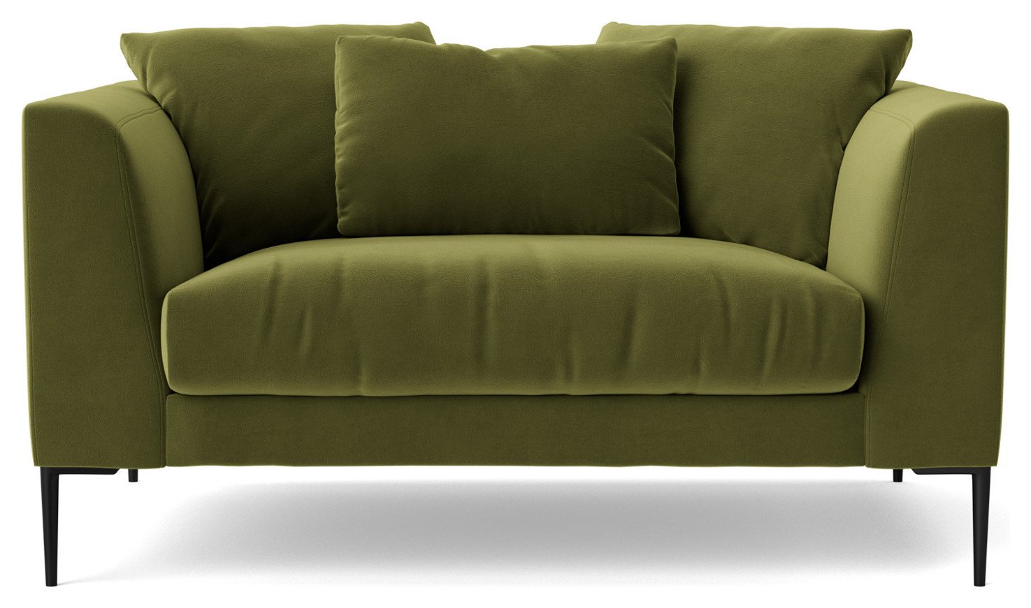 Swoon Alena Velvet Cuddle Chair - Fern Green