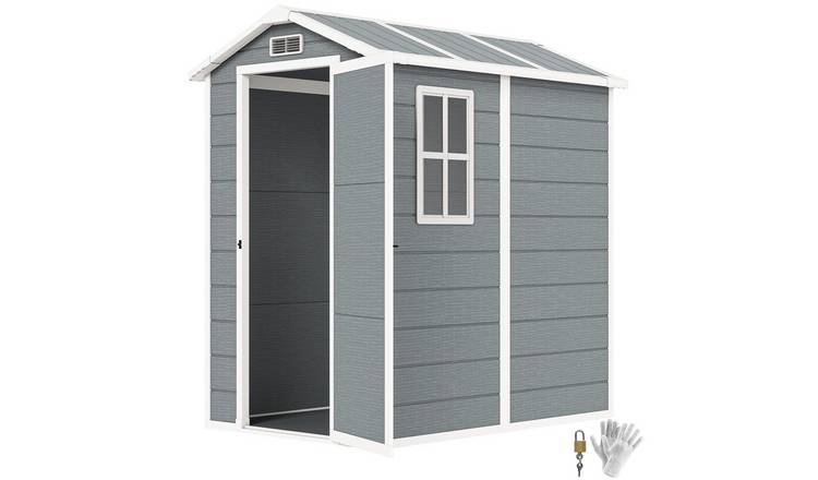 Outsunny Garden Shed for Outdoor Patio Storage with Vents - Grey