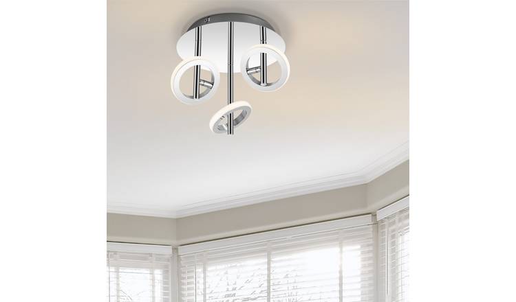 Cosylyte Holdon 3 Ring Drop Rod Integrated LED Modern Ceiling Spotlight - Chrome
