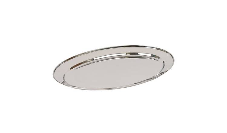 Argon Tableware Oval Stainless Steel Serving Platter