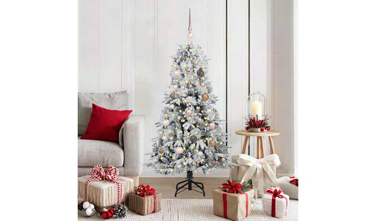 Walplus 150 LED Bulbs Hinged Artificial Christmas Tree - White - 150 cm