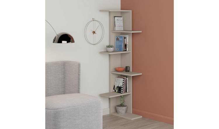Decortie Saso Corner Particleboard Shelving Unit - Sand