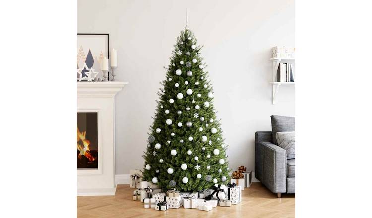 Walplus Pack of 111 Christmas Baubles - White and Grey - 36 x 12 cm