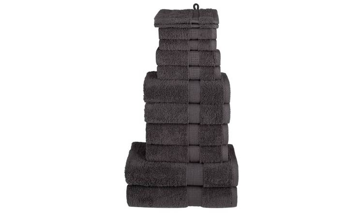 Walplus Pack of 12 Cotton Towel Set - Anthracite