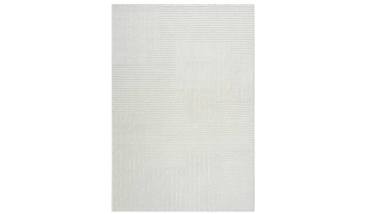 Mega Flooring White Modern Abstract Rug - 133 x 195cm