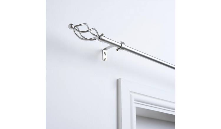 OHS 16mm Twist Extendable Curtain Pole 120-220cm - Silver