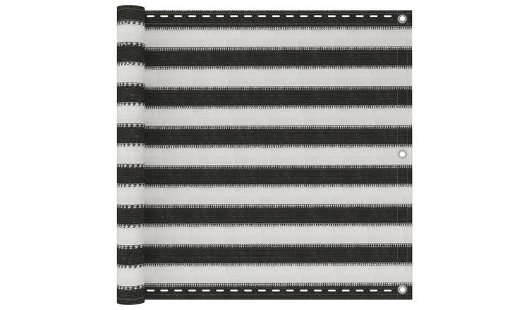 Walplus HDPE Balcony Screen - Anthracite and White - 90 x 300 cm