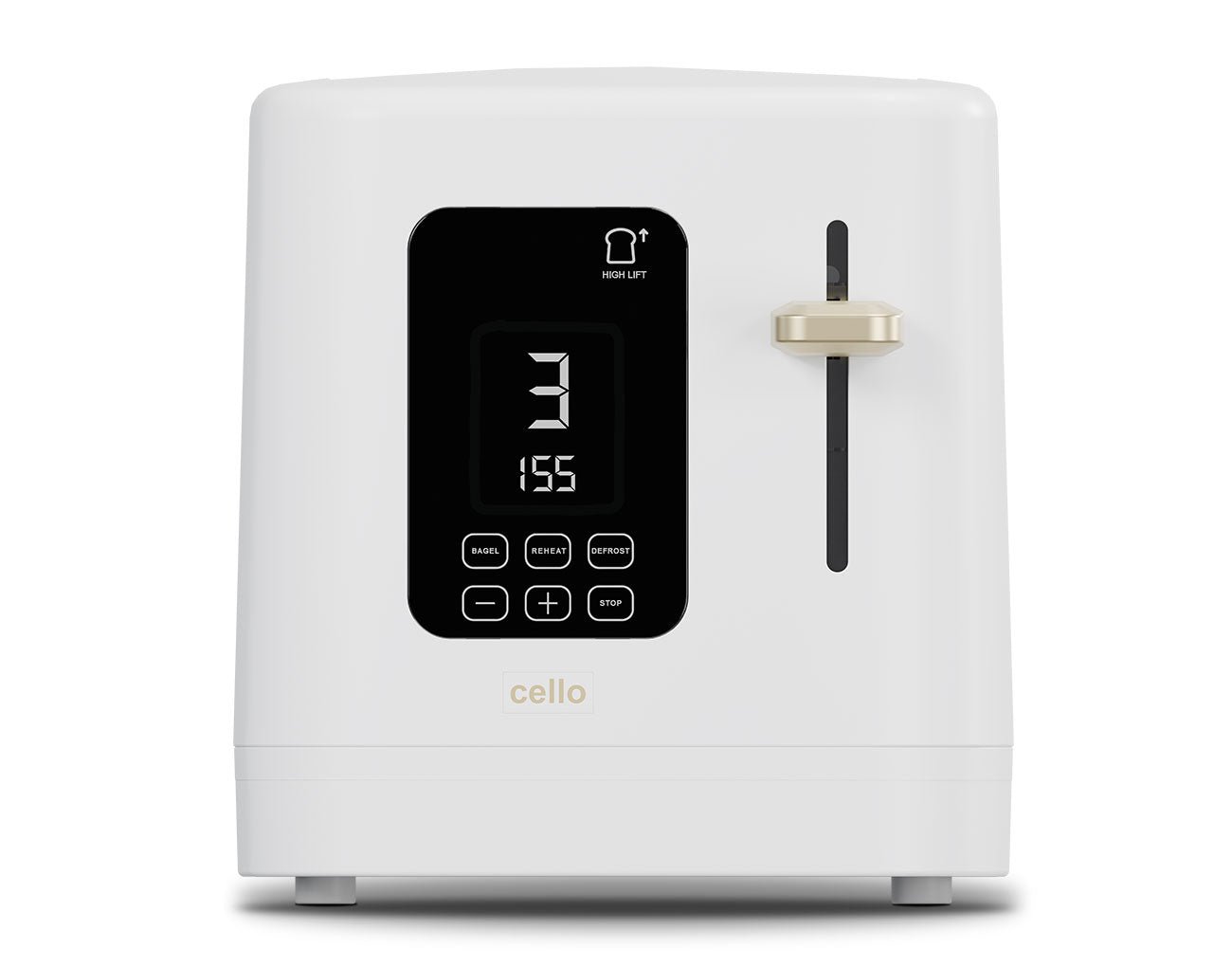 Cello 2 Slice Toaster with Touch Control and Timer - White - Image 1