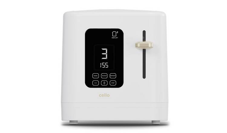 Cello 2 Slice Toaster with Touch Control and Timer - White