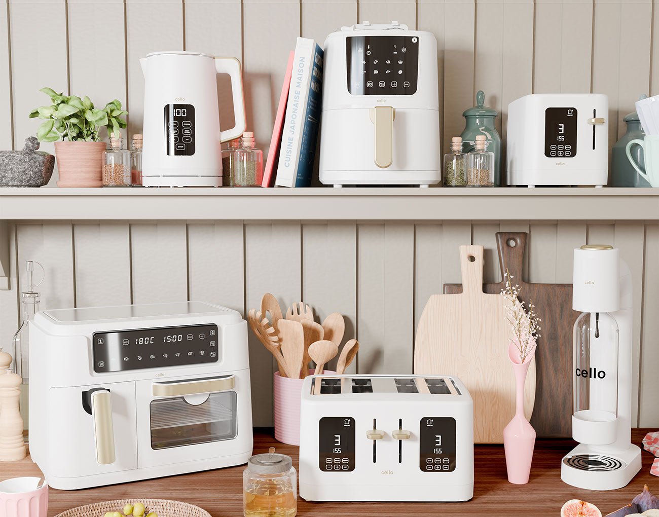 Cello 2 Slice Toaster with Touch Control and Timer - White - Image 4