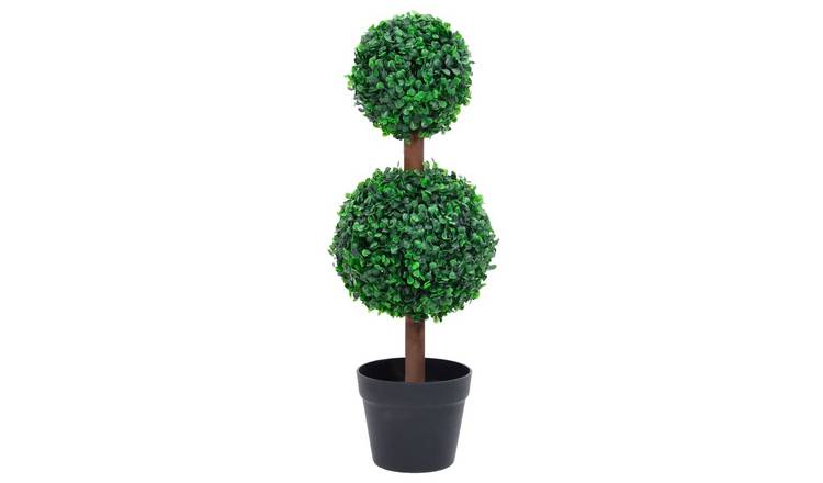 Walplus Artificial Boxwood Plant with Pot Ball Shaped - Green - 60 cm